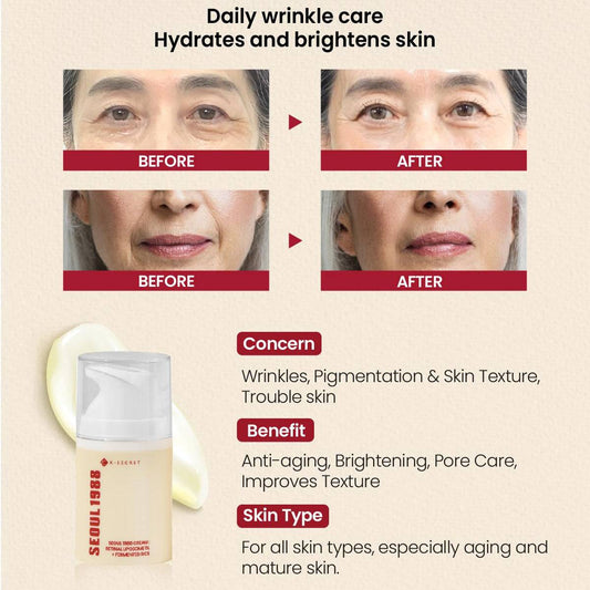 KSECRET SEOUL 1988 CREAM: Retinal Liposome 1% + Fermented Rice 50mL