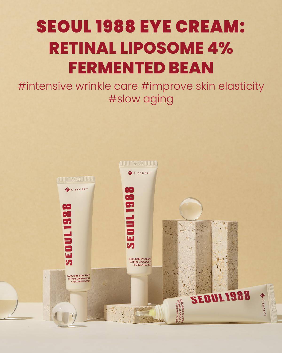 KSECRET Seoul 1988 Eye Cream: Retinal Liposome 4% + Fermented Bean 30mL_Soulskinessential